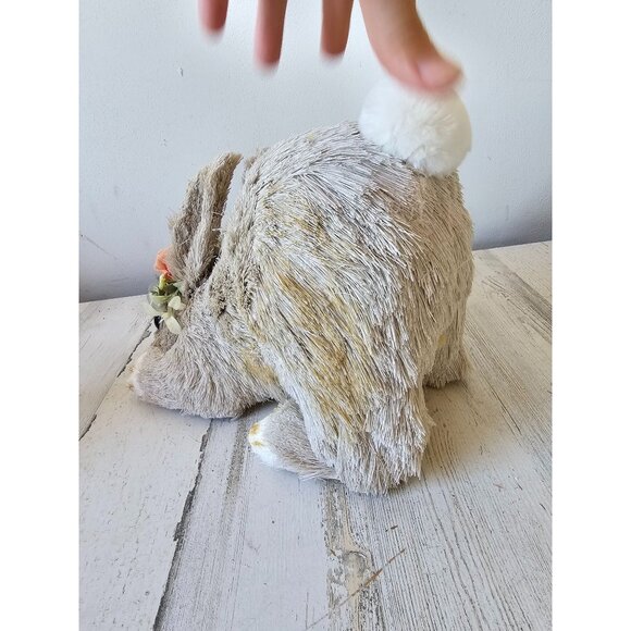 Vintage Pier 1 sisal bottle brush realistic bunny rabbit Easter decor flowers li - Picture 3 of 9